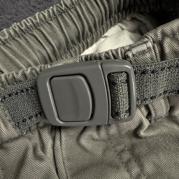 Lands End Boys Medium Size 12s Gray Elastic Waist Cargo Pants Adjustable Belt - Picture 10 of 12